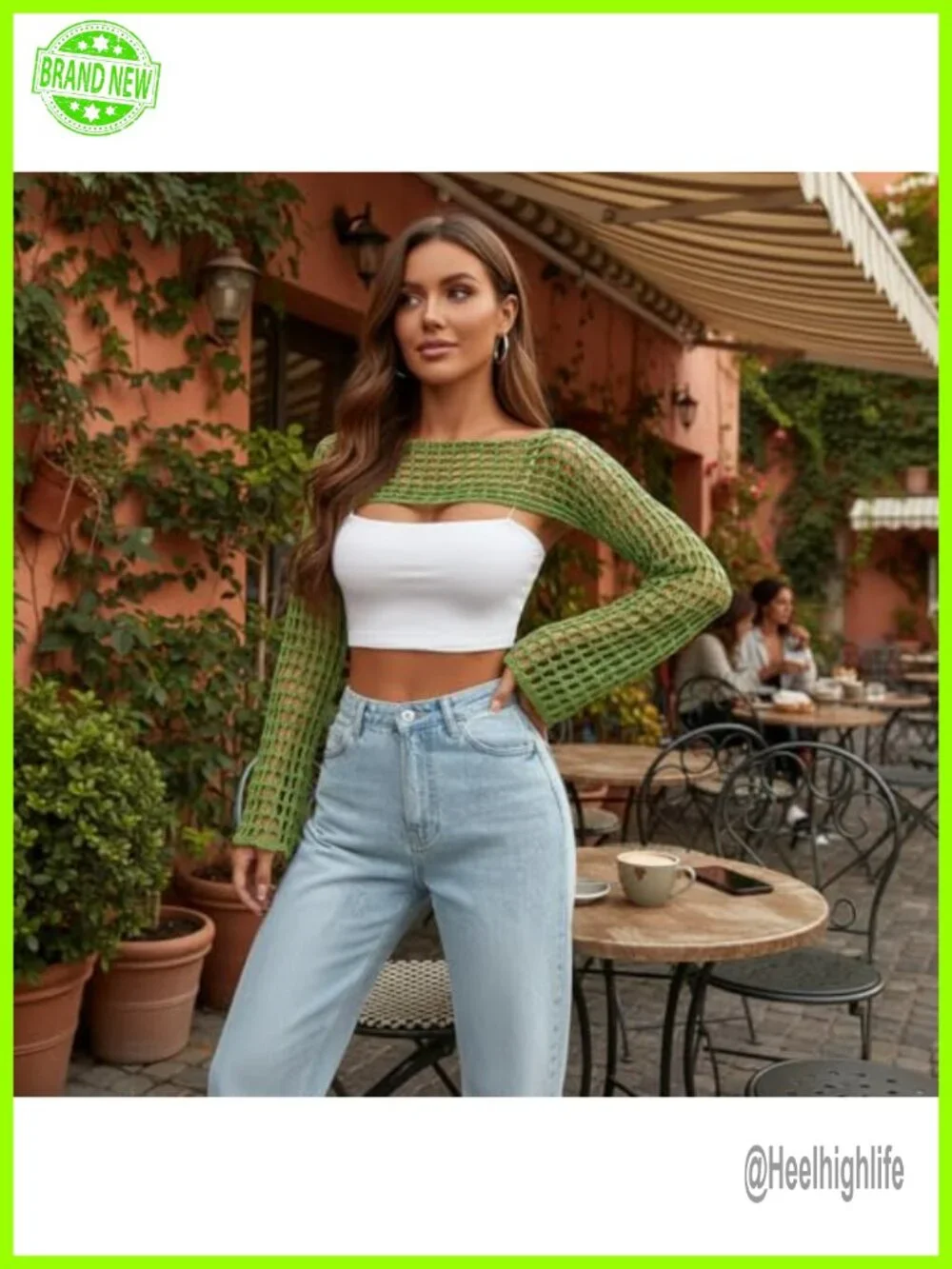 Crochet Hollow Out Bolero Shrug See Through Cropped Knit Sweater Top Y2K
